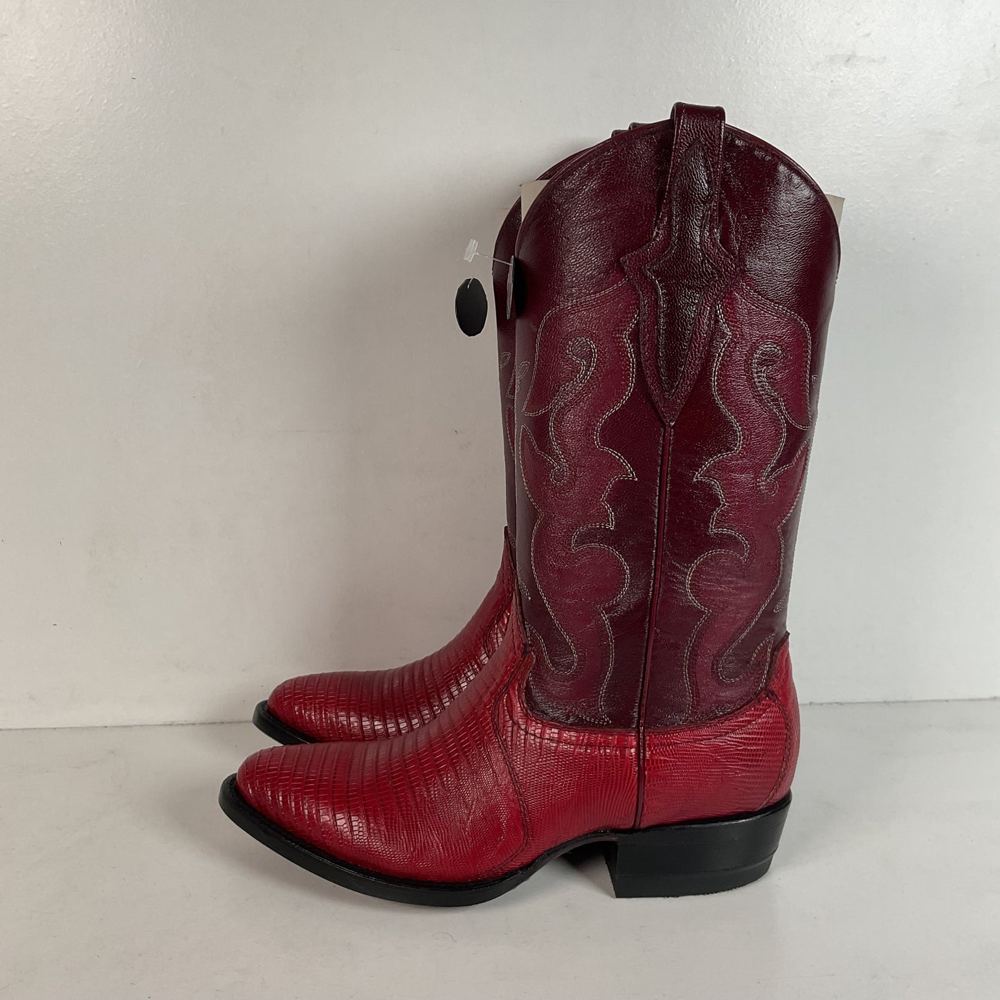 Lava Red Teju Lizard Cowboy Boots Men’s 6 Extra Wide | Women’s 7