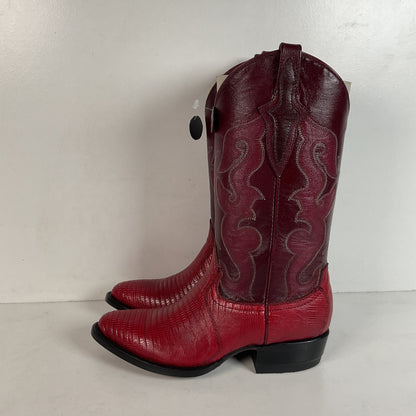Lava Red Teju Lizard Cowboy Boots Men’s 6 Extra Wide | Women’s 7