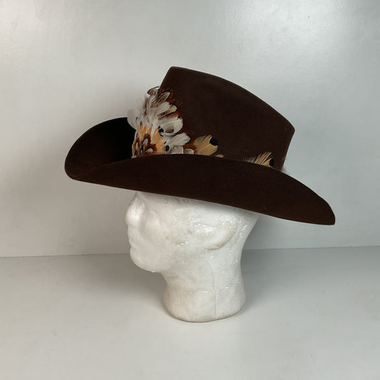 Vintage American Hat Company Cowboy Hat 7” Chocolate Brown USA Made