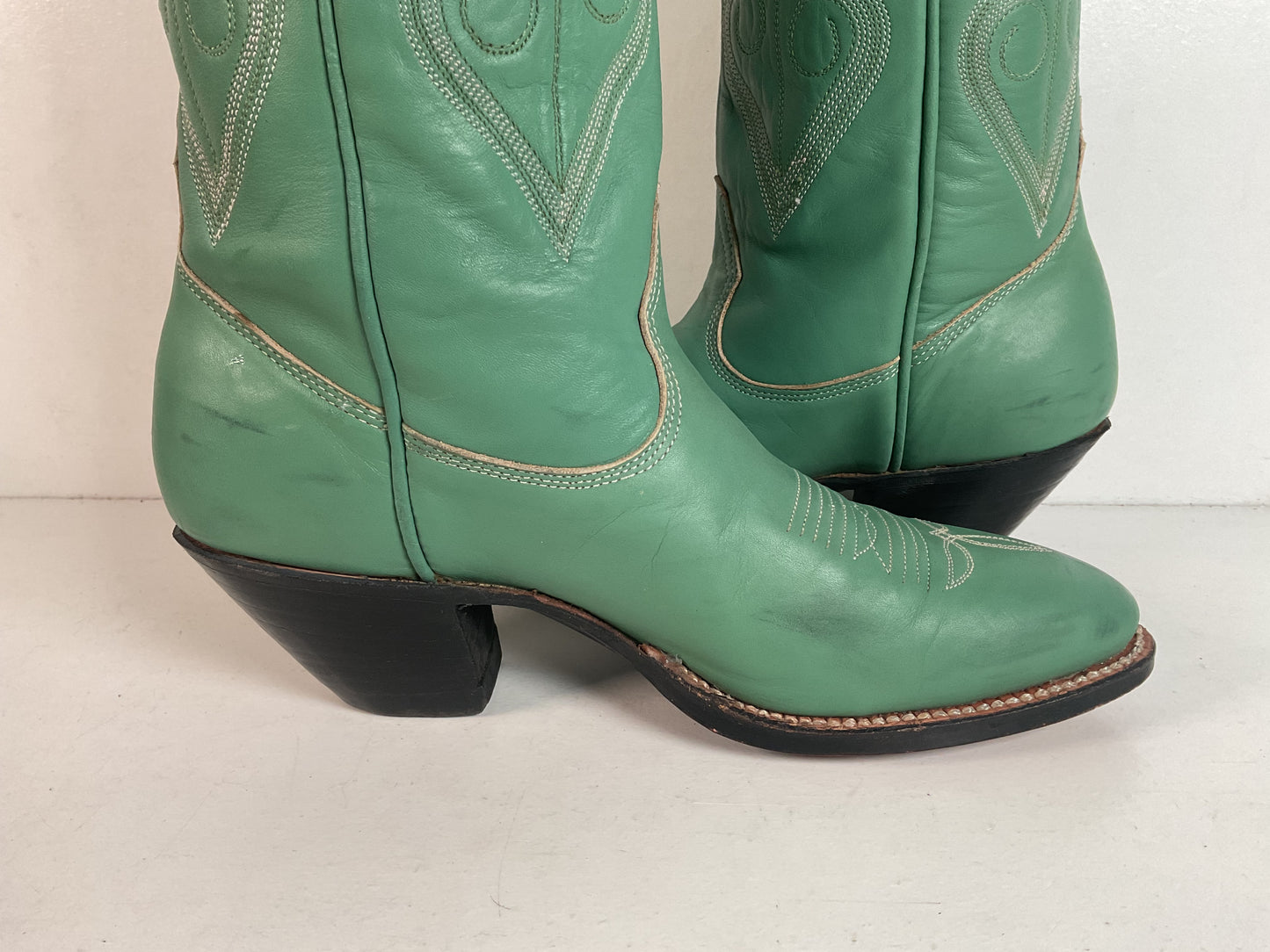 Chris Romero Tall Cowgirl Boots | Sea Foam Green | 6 M