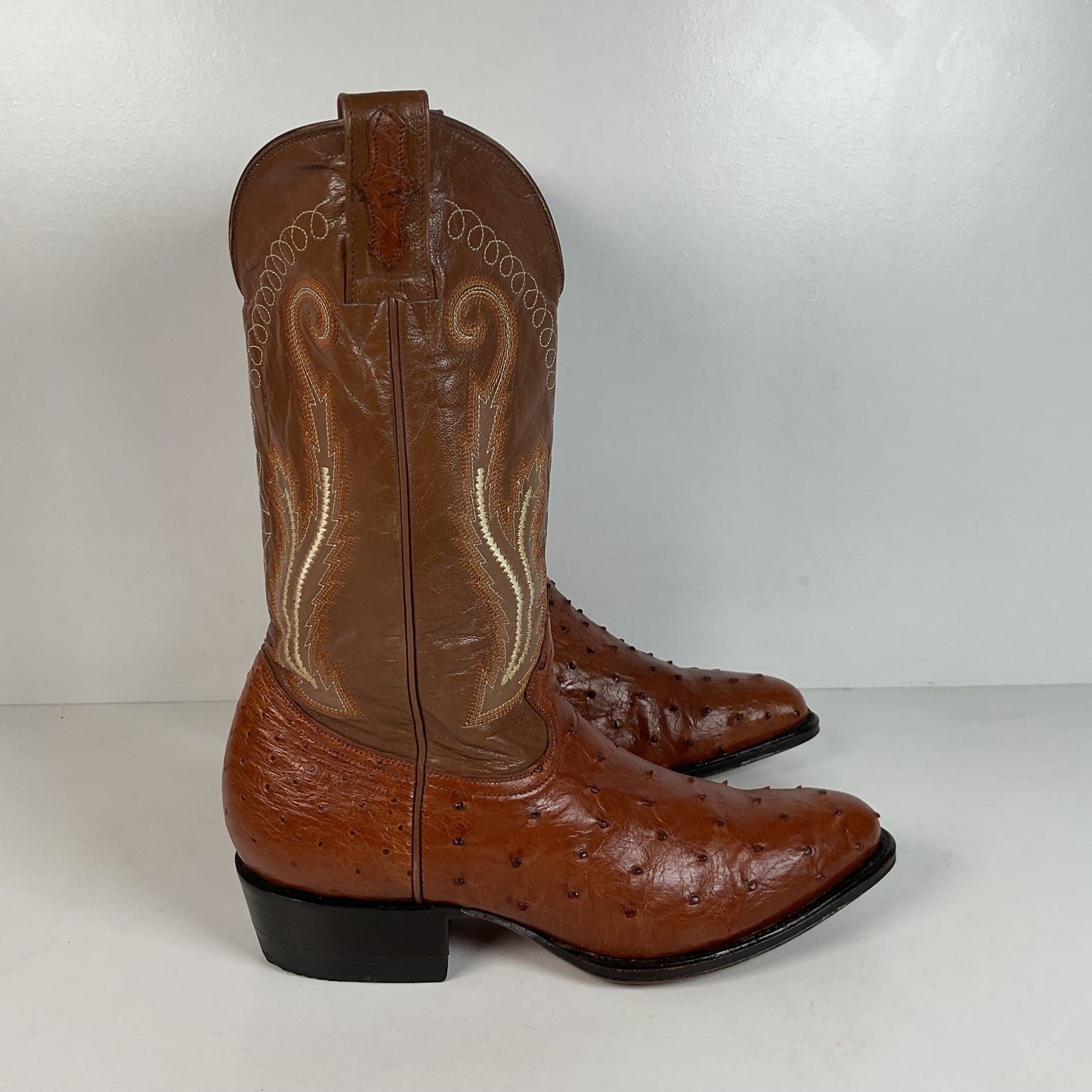 Vintage Bull Rider Full Ostrich Quill Cowboy Boots | Exotic | Men’s 9.5 EE