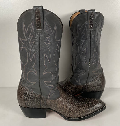 Vintage Exotic Cowboy Boots | Pre Ban | Grey | Wide | Men’s 10