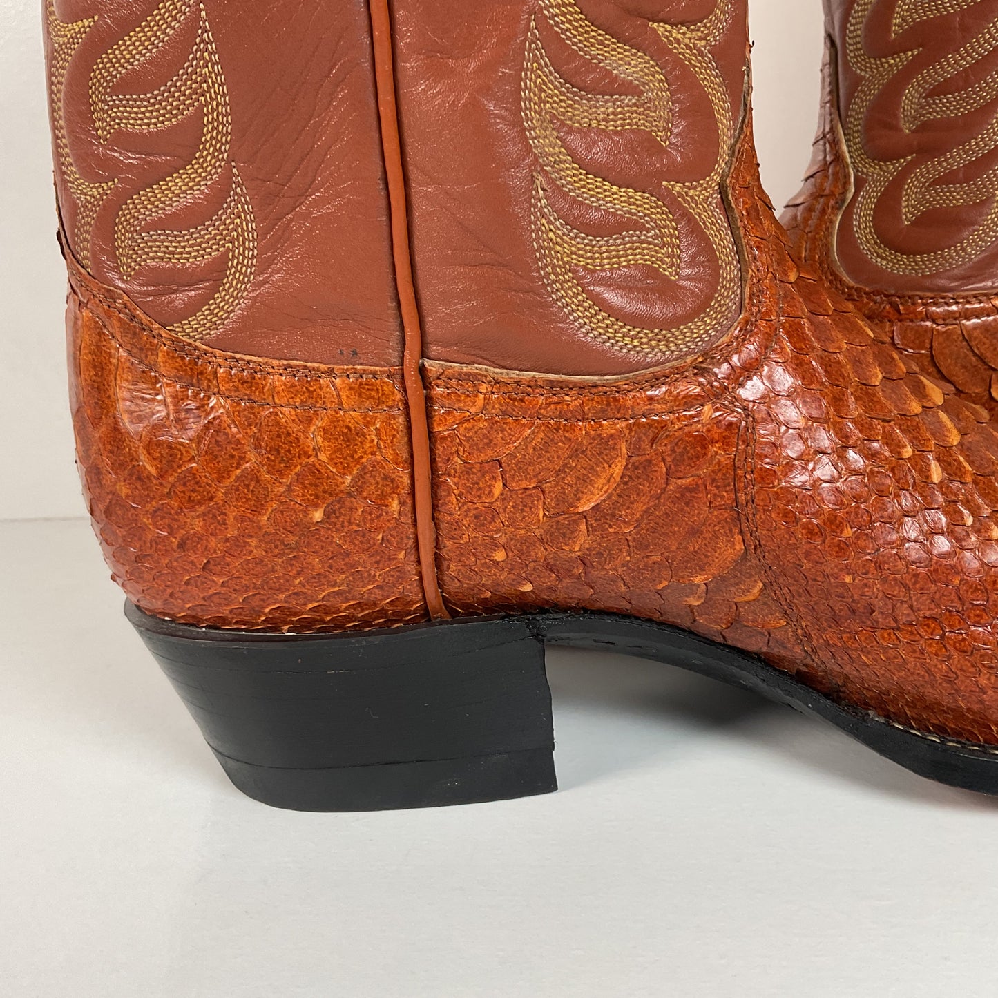 Vintage Tony Lama Python Snakeskin Cowboy Boots | Gold Label | Men’s 8 D
