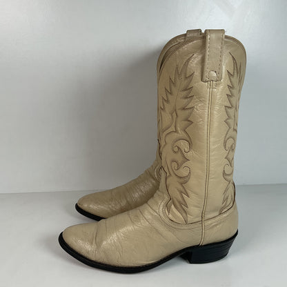 Vintage Dan Post Smooth Ostrich Cowboy Boots | Exotic | USA Made | 10.5 D