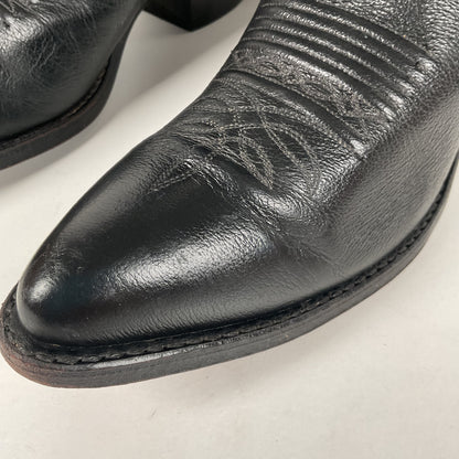 Vintage Dan Post Buck Skin Cowboy Boots | Classic Black | Men’s 10 D