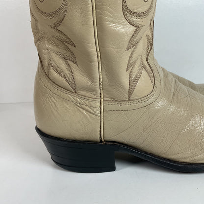 Vintage Dan Post Smooth Ostrich Cowboy Boots | Exotic | USA Made | 10.5 D