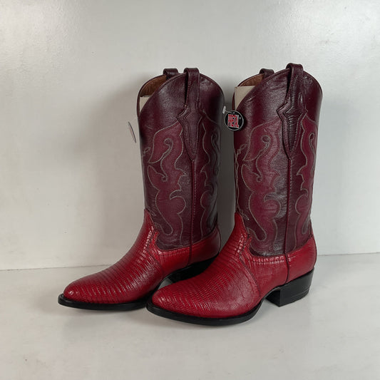Lava Red Teju Lizard Cowboy Boots Men’s 6 Extra Wide | Women’s 7