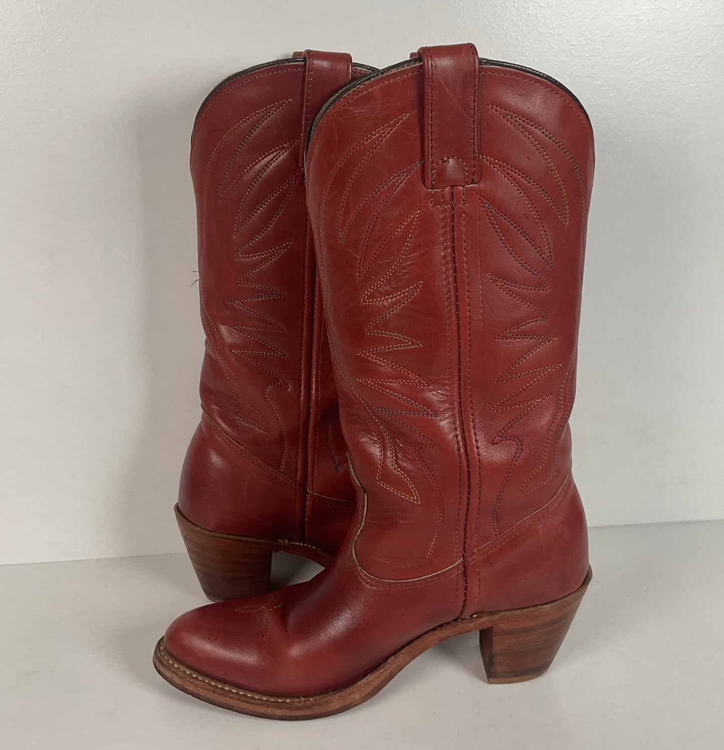 Vintage Double H Cowgirl Boots | Rainbow Stitched | USA Made | Women’s 7 M