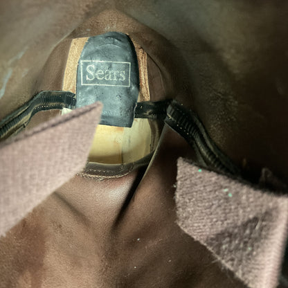 1970s Sears Chocolate Suede Harness Boots Men’s 10 B (Narrow) USA Made