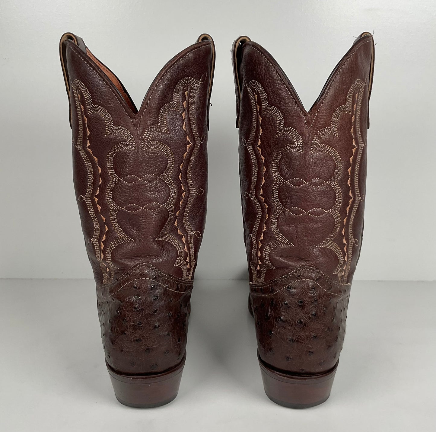 J. Chisholm Full Ostrich Quill Roper Boots | Exotic | USA Made | Men’s 10 D