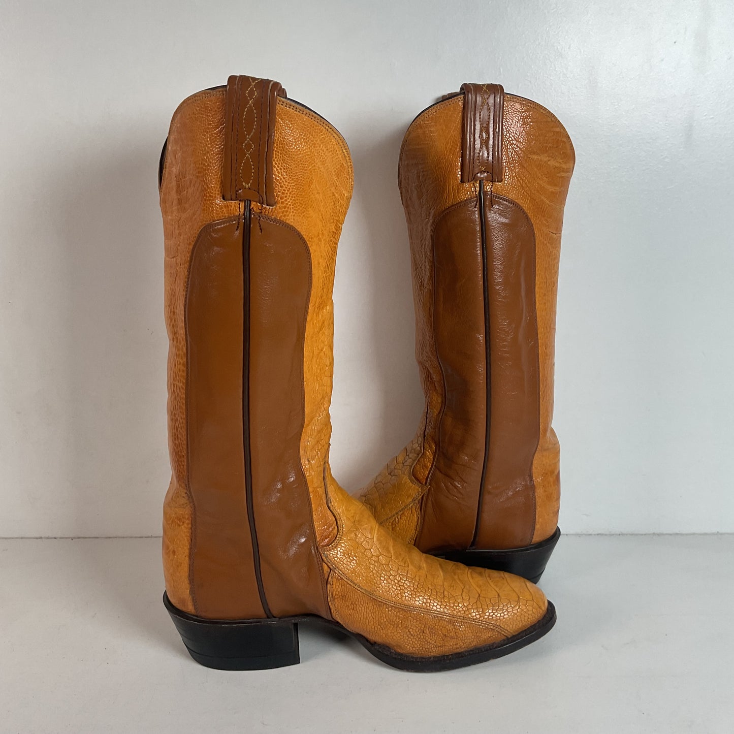 Vintage Tony Lama Ostrich Leg Cowboy Boots | Gold Label | Men’s 7 D | Women’s 8