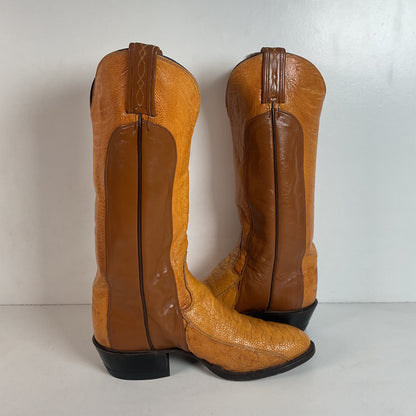 Vintage Tony Lama Ostrich Leg Cowboy Boots | Gold Label | Men’s 7 D | Women’s 8