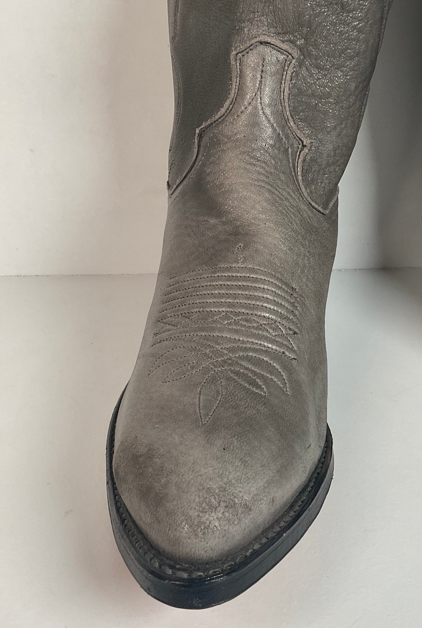 Vintage Dan Post Grey Elk Skin Cowboy Boots 10.5 D USA Made Old Label
