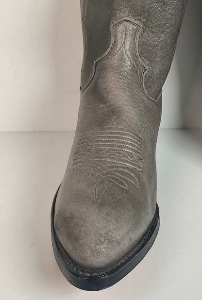 Vintage Dan Post Grey Elk Skin Cowboy Boots 10.5 D USA Made Old Label