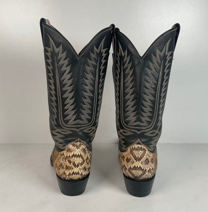 Cowtown Bias Cut Rattlesnake Cowboy Boots | Western Diamondback | Men’s 10 D