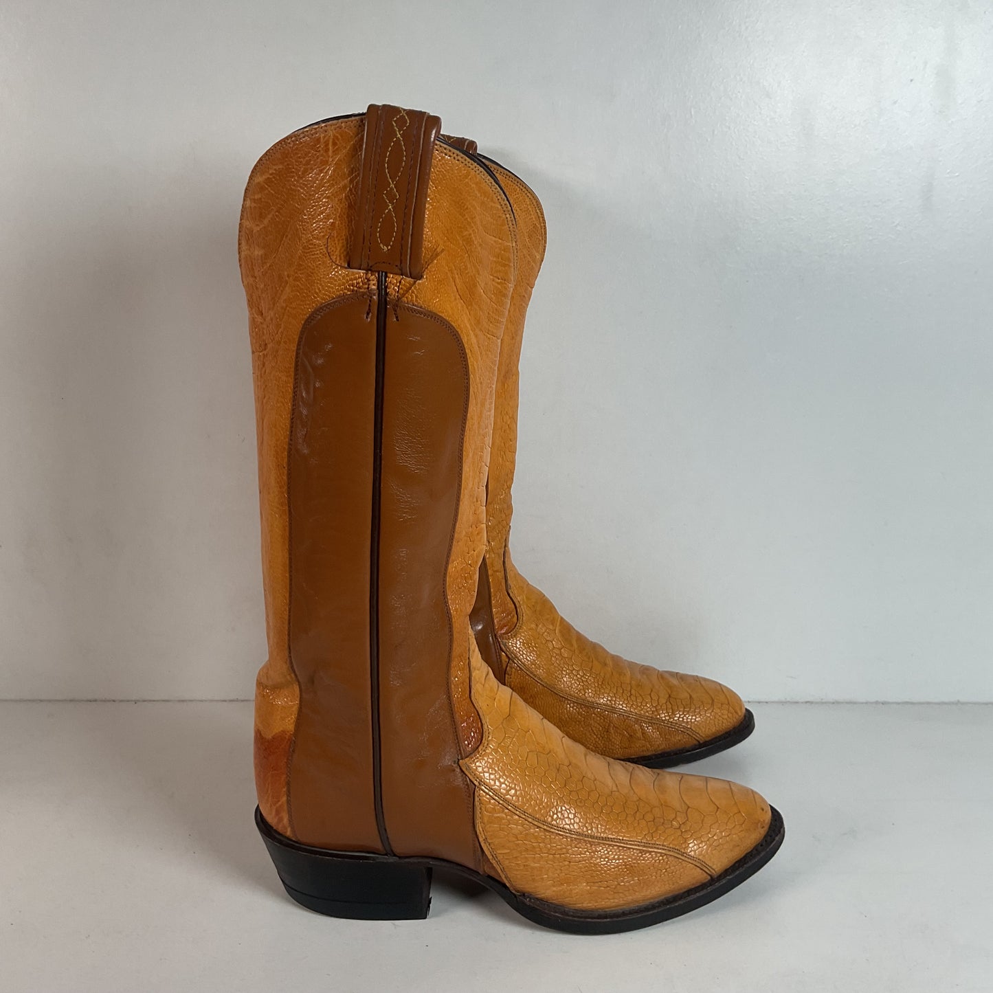 Vintage Tony Lama Ostrich Leg Cowboy Boots | Gold Label | Men’s 7 D | Women’s 8