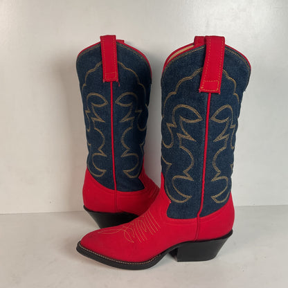 Vintage Denim Cowgirl Boots | Custom Blue Jean | Women’s 6.5