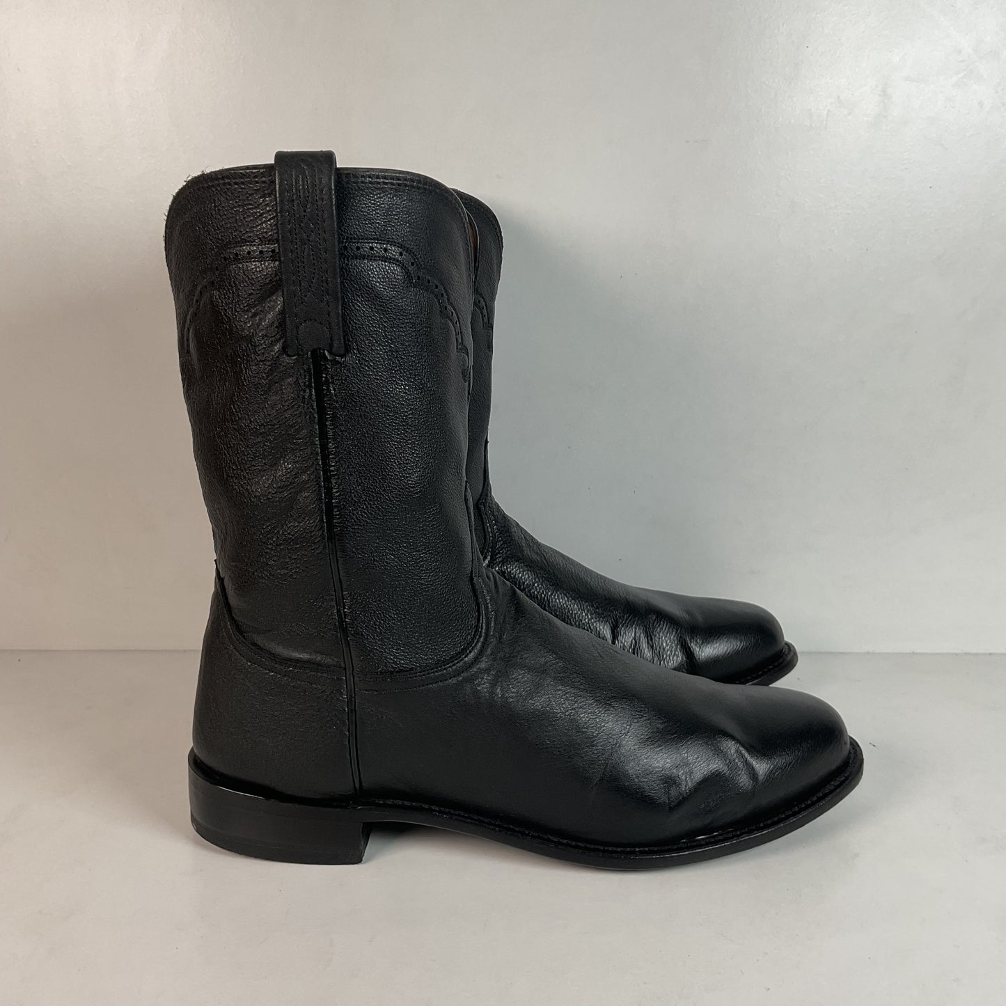 Lucchese Majestic Black Roper Boots 14 EE