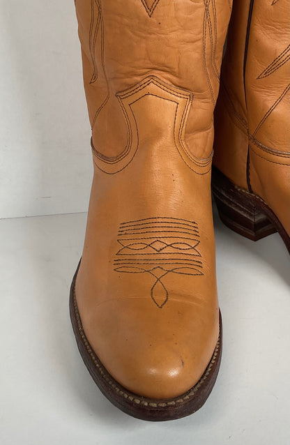 Vintage Frye Billy Cowboy Boots | USA Made | Butterscotch | Men’s 9.5 D