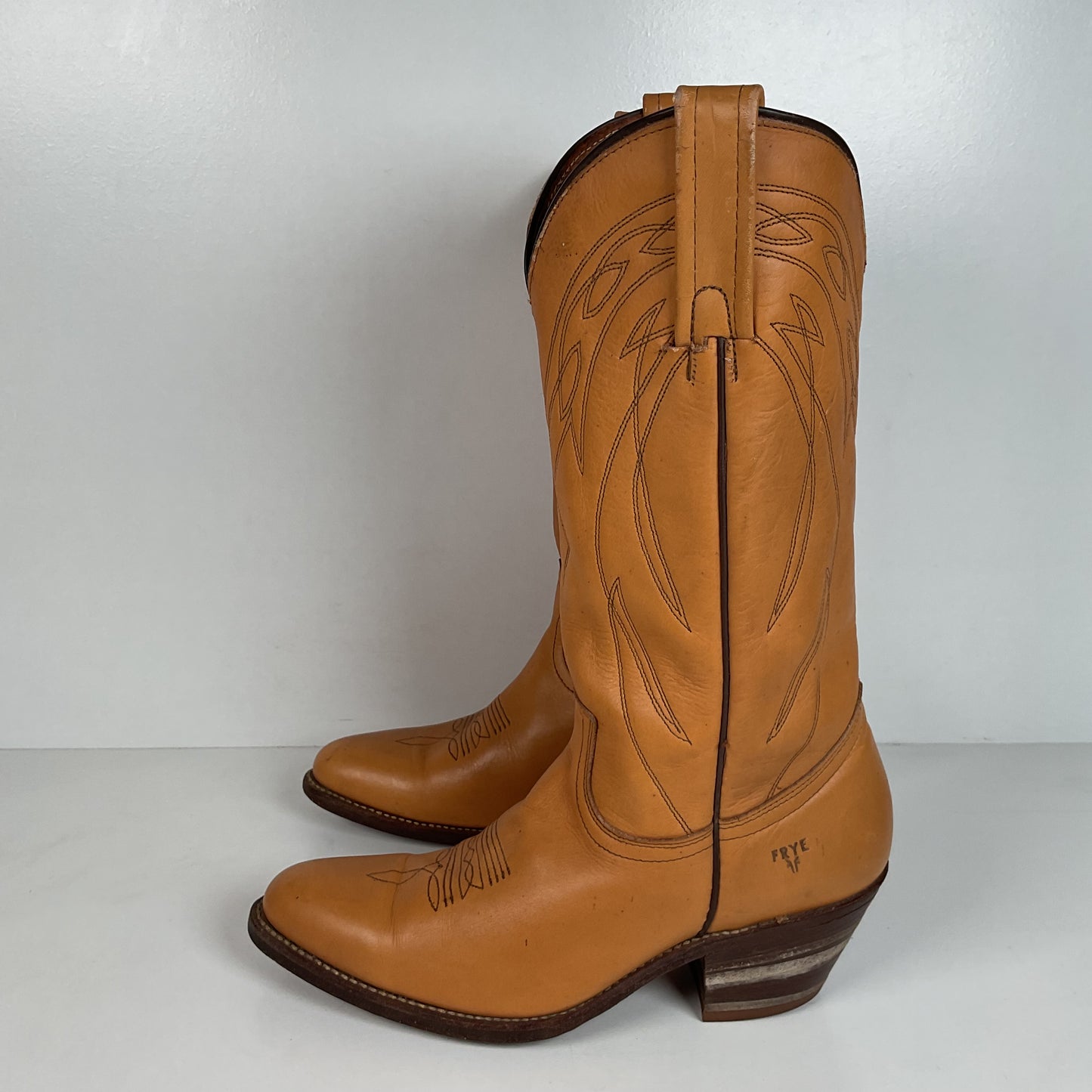 Vintage Frye Billy Cowboy Boots | USA Made | Butterscotch | Men’s 9.5 D