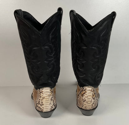 Vintage Abilene Python Cowgirl Boots | USA Made | Off White | Women’s 8.5 M