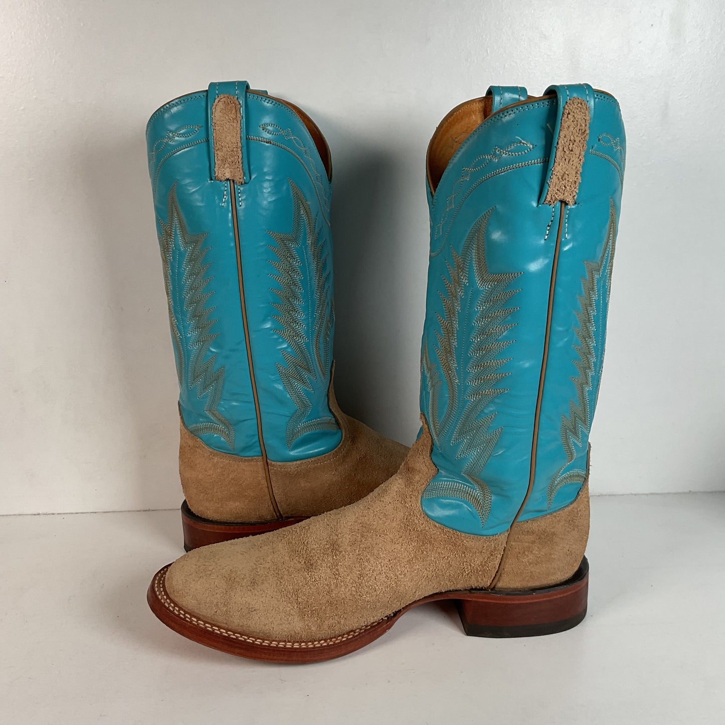 Tony Lama Rough Out Suede Cowboy Boots | USA Made | 10.5 D