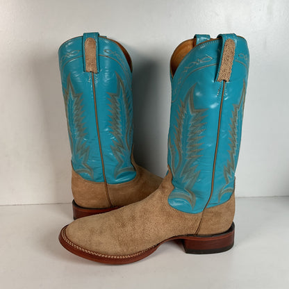 Tony Lama Rough Out Suede Cowboy Boots | USA Made | 10.5 D