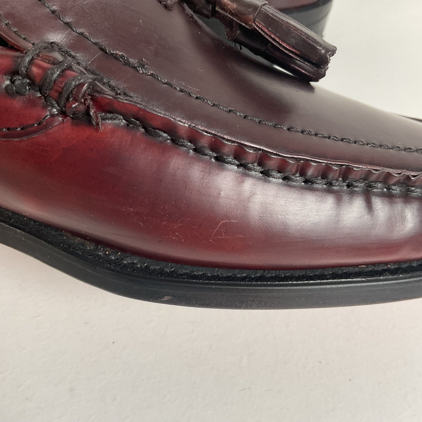 Vintage 1970s Hanover Handsewn Moccasin Loafers 10 D Genuine Shell Cordovan