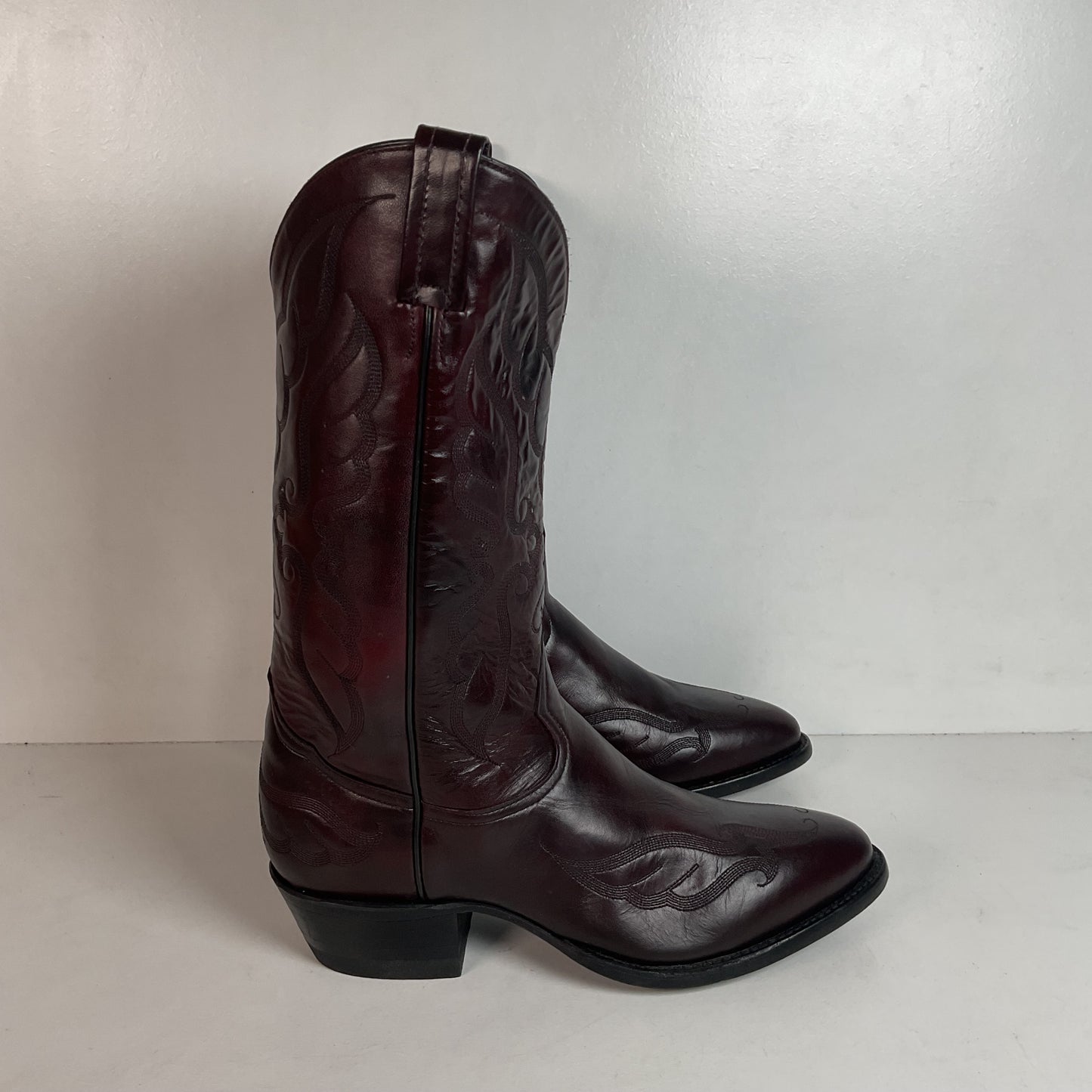 Vintage Tony Lama Cowboy Boots Men’s 9.5 D Black Cherry