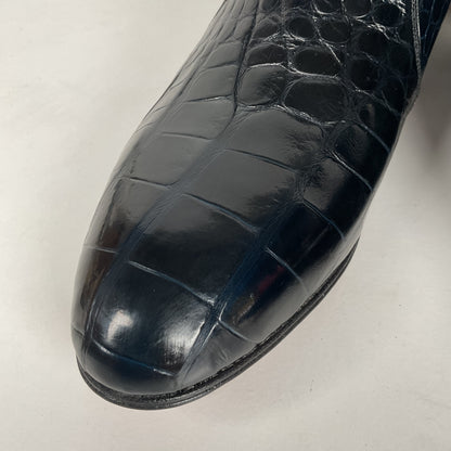 Mezlan for Avventura | Chelsea Zipper Boots | Dark Blue Crocodile | Men’s 10.5