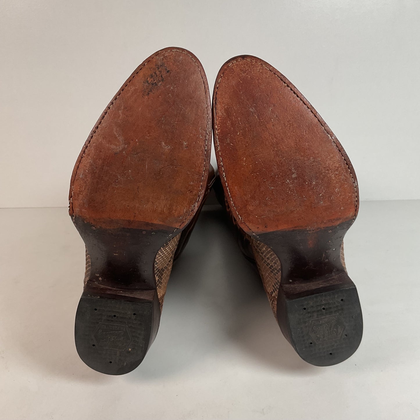 Vintage Tony Lama Python Snakeskin Cowboy Boots | USA Made | Gold Label | 10.5 D