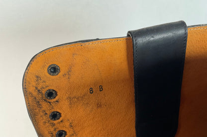 Custom Black Oiled Lace Up Boots Men’s 8 Narrow | Women’s 9 Victorian