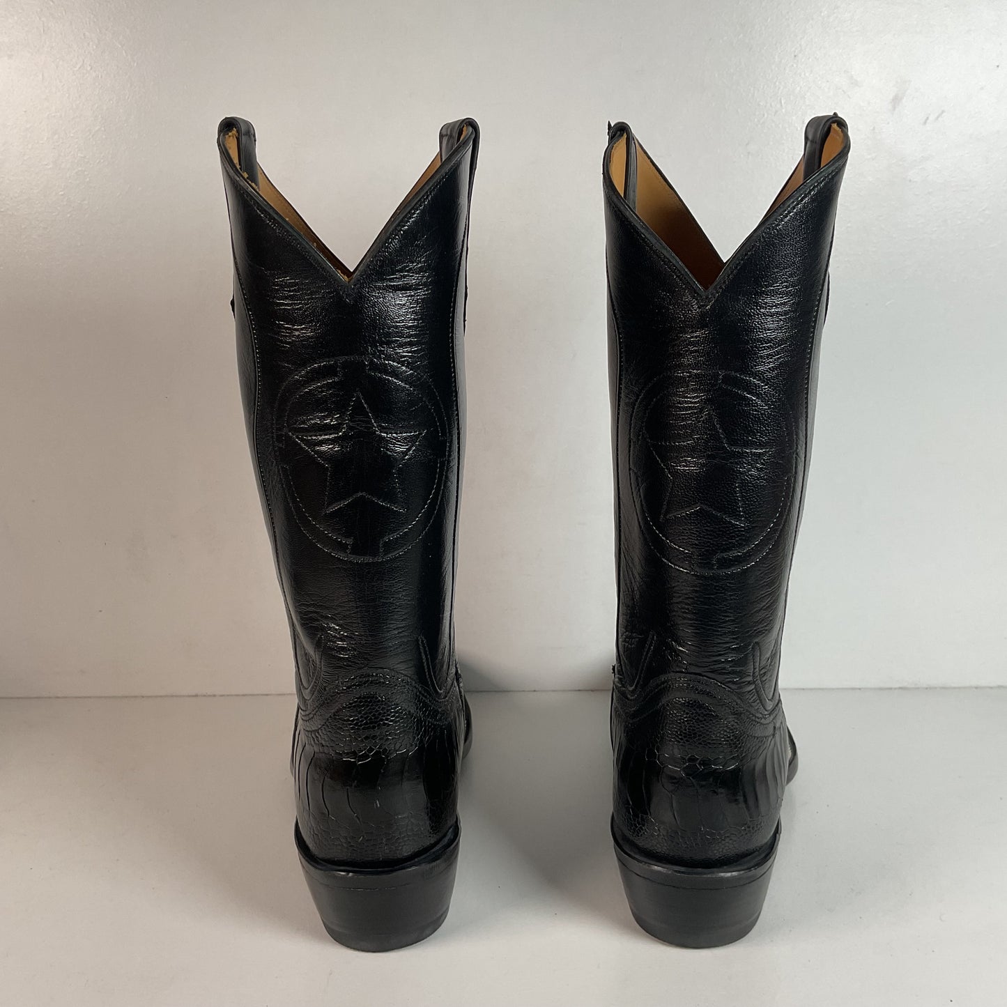 Custom Made Ostrich Leg Cowboy Boots | Lone Star Inlay | Exotic | Men’s 10.5