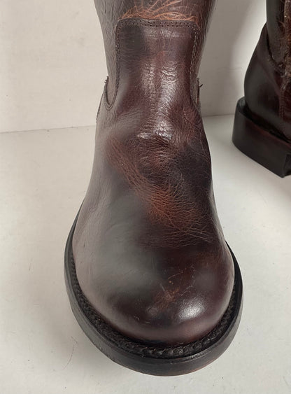 J.B. Dillon Western Riding Boots | Triple Buckle | Tooled | Women’s 8 B