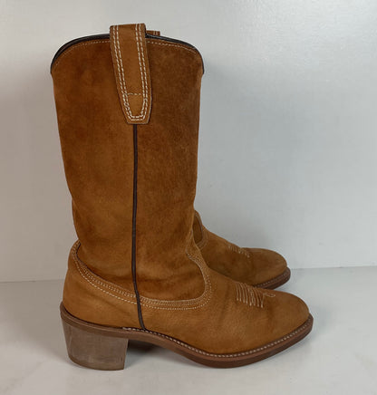 Vintage Wolverine Pig Skin Suede Cowgirl Boots | USA Made | Women’s 7.5 M
