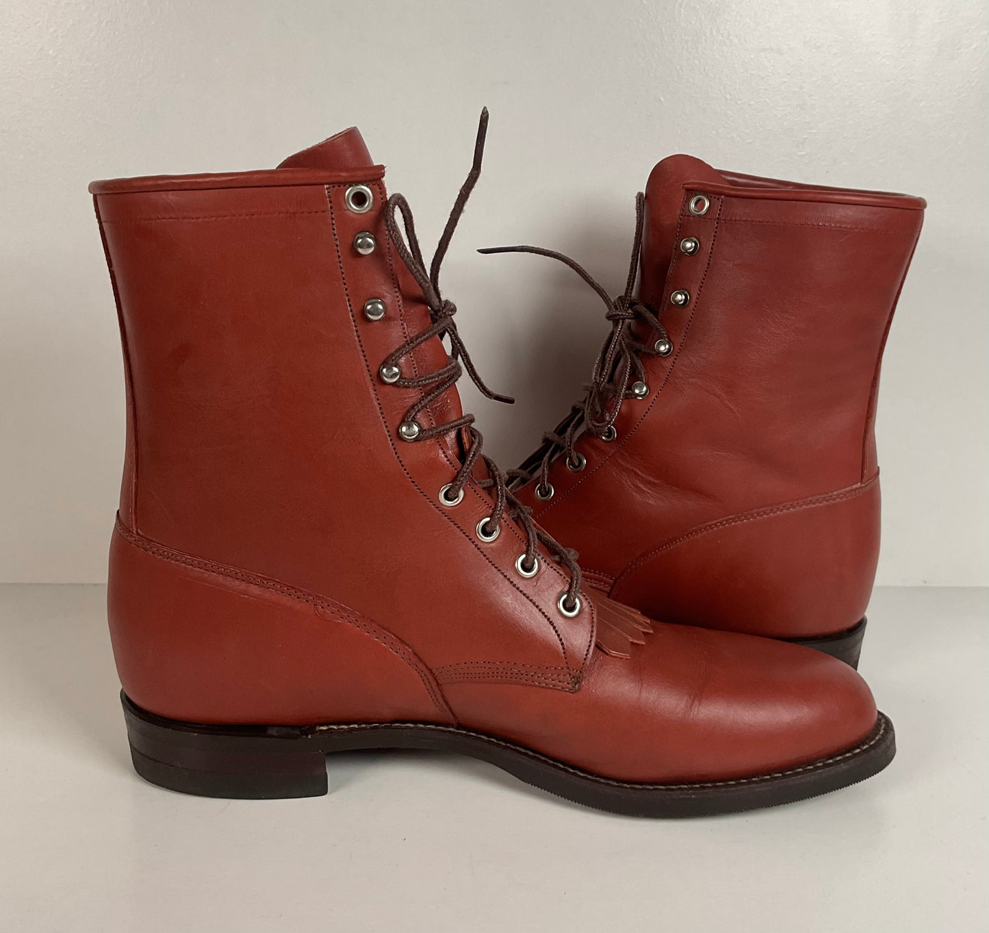 Vintage Justin Kiltie Packer Boots | Brick Caprice | USA Made | Men’s 12 B