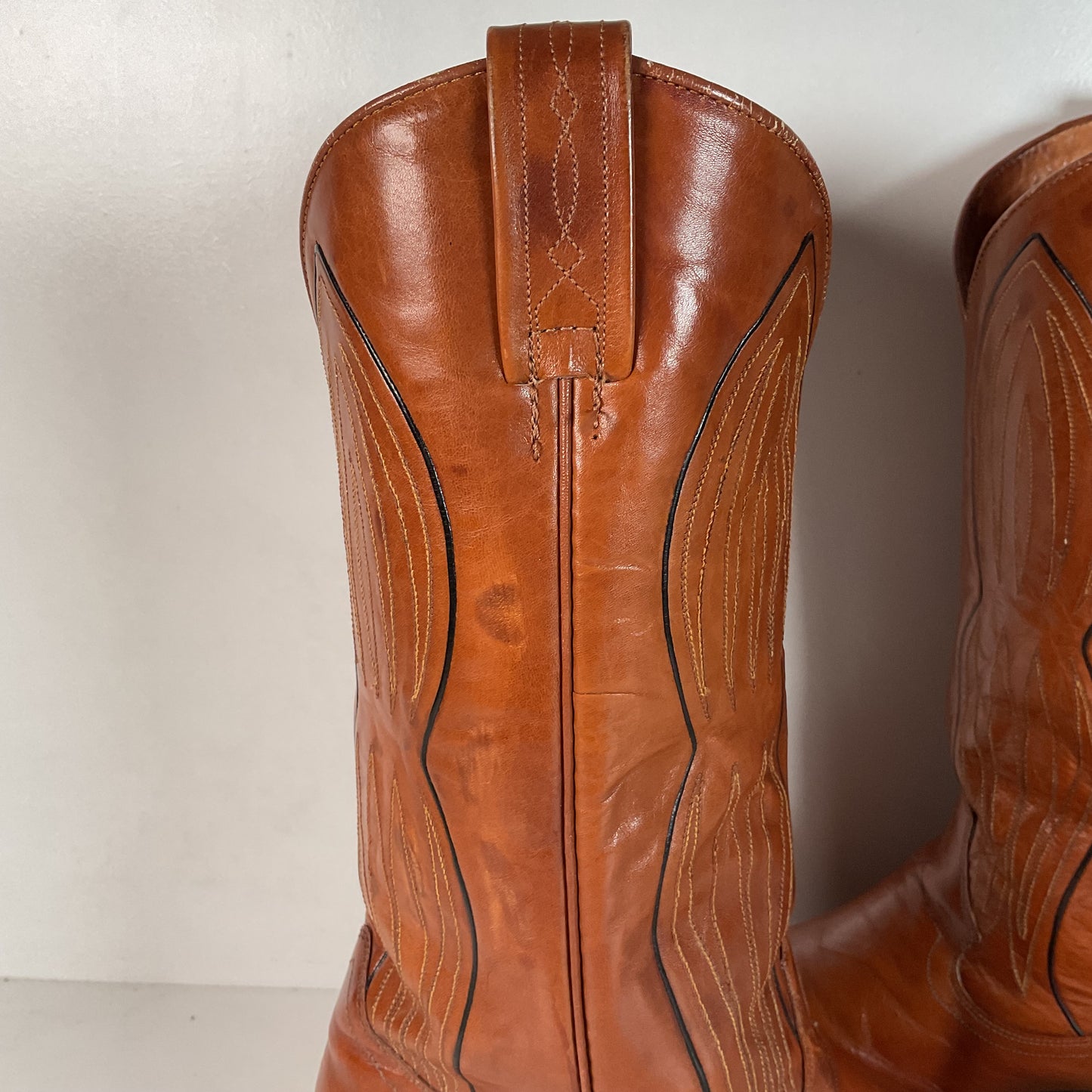 Vintage Dan Post Line Dancing Cowboy Boots 12 B Made in Spain