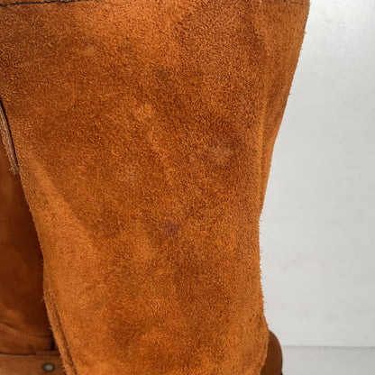 1970s Texas Suede Harness Boots 9 D USA Made Rough Out