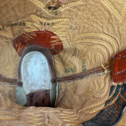 Vintage Tony Lama Cowboy Boots | Gold Label | Tooled Inlay | 6.5 C | Women’s 7.5