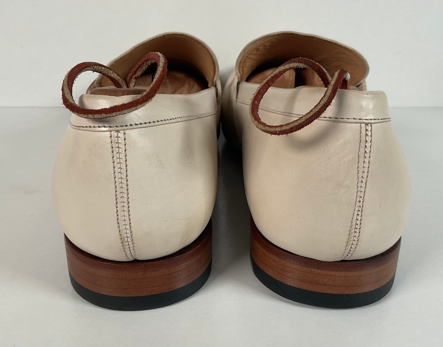 Mezlan Bone White Penny Loafers 10.5 M Leopold