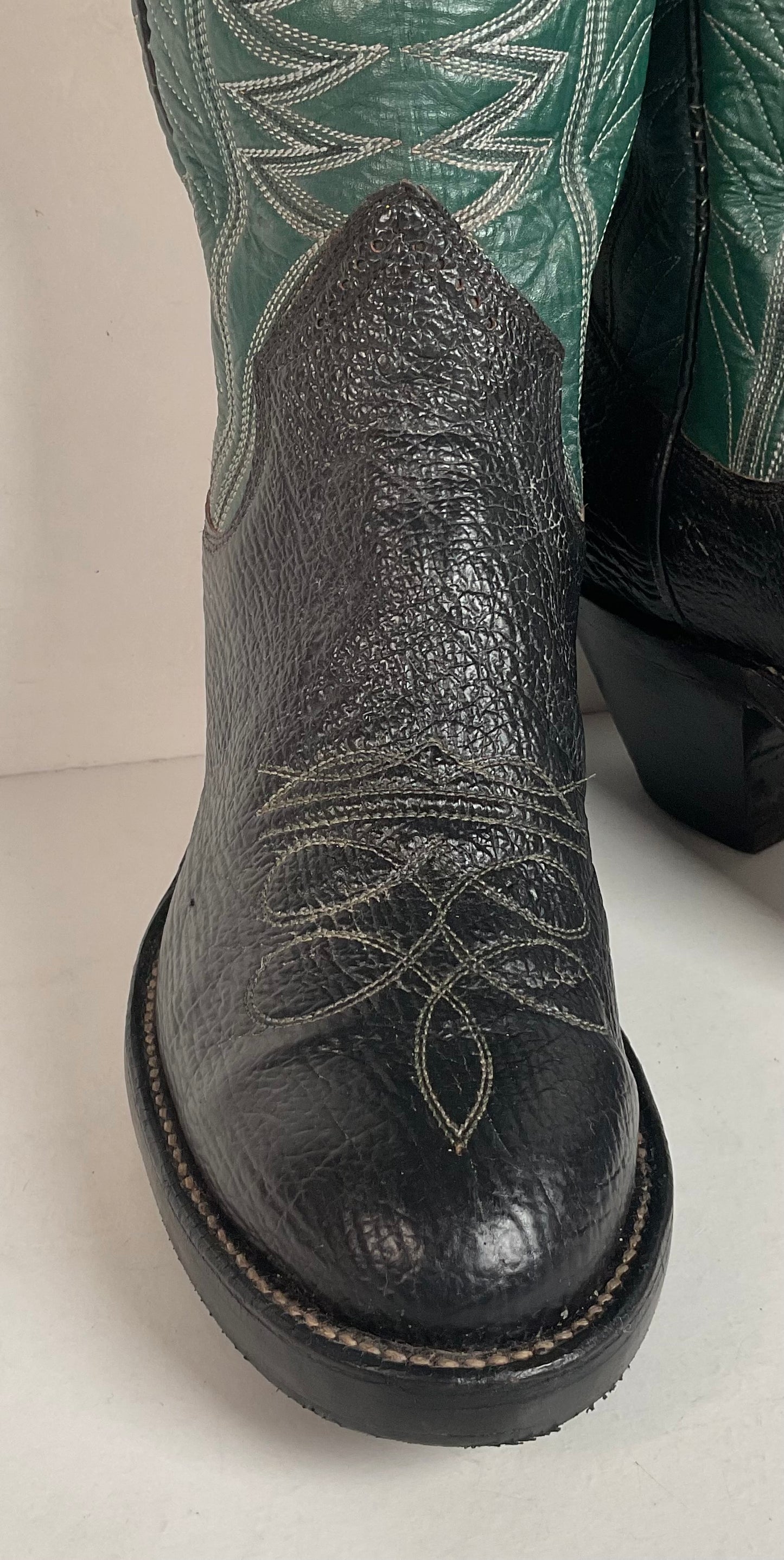 Vintage Sanders Shark Skin Buckaroo Boots Men’s 6.5 | Women’s 8 Exotic Overlay