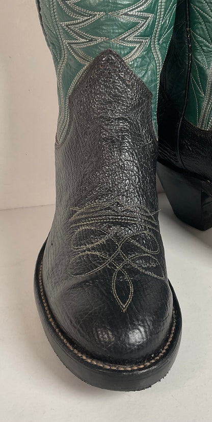 Vintage Sanders Shark Skin Buckaroo Boots Men’s 6.5 | Women’s 8 Exotic Overlay