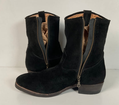Bed Stu’s Santa Rosa Brand Cowboy Boots 11.5 Rough Out Suede Midnight Black