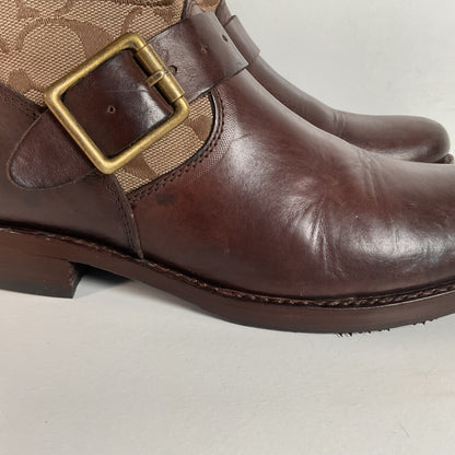 Frye for Coach Veronica Canvas Boots | Shorty | Engineer | 8 B