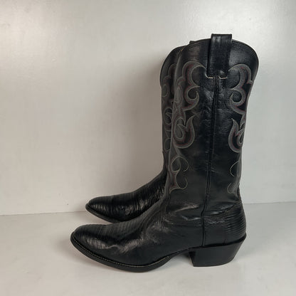 Vintage Nocona Teju Lizard Cowboy Boots 11 B USA Made
