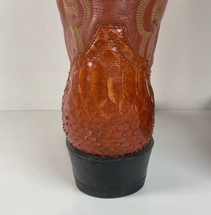 Vintage Tony Lama Python Snakeskin Cowboy Boots | Gold Label | Men’s 8 D