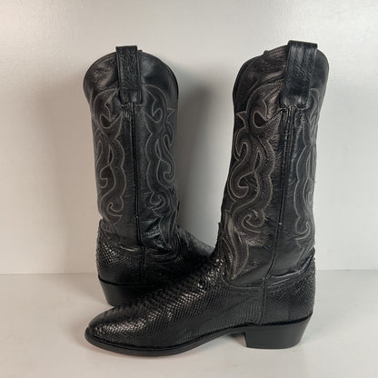 Dan Post Python Snakeskin Cowboy Boots | Midnight Black | Men’s 8 D