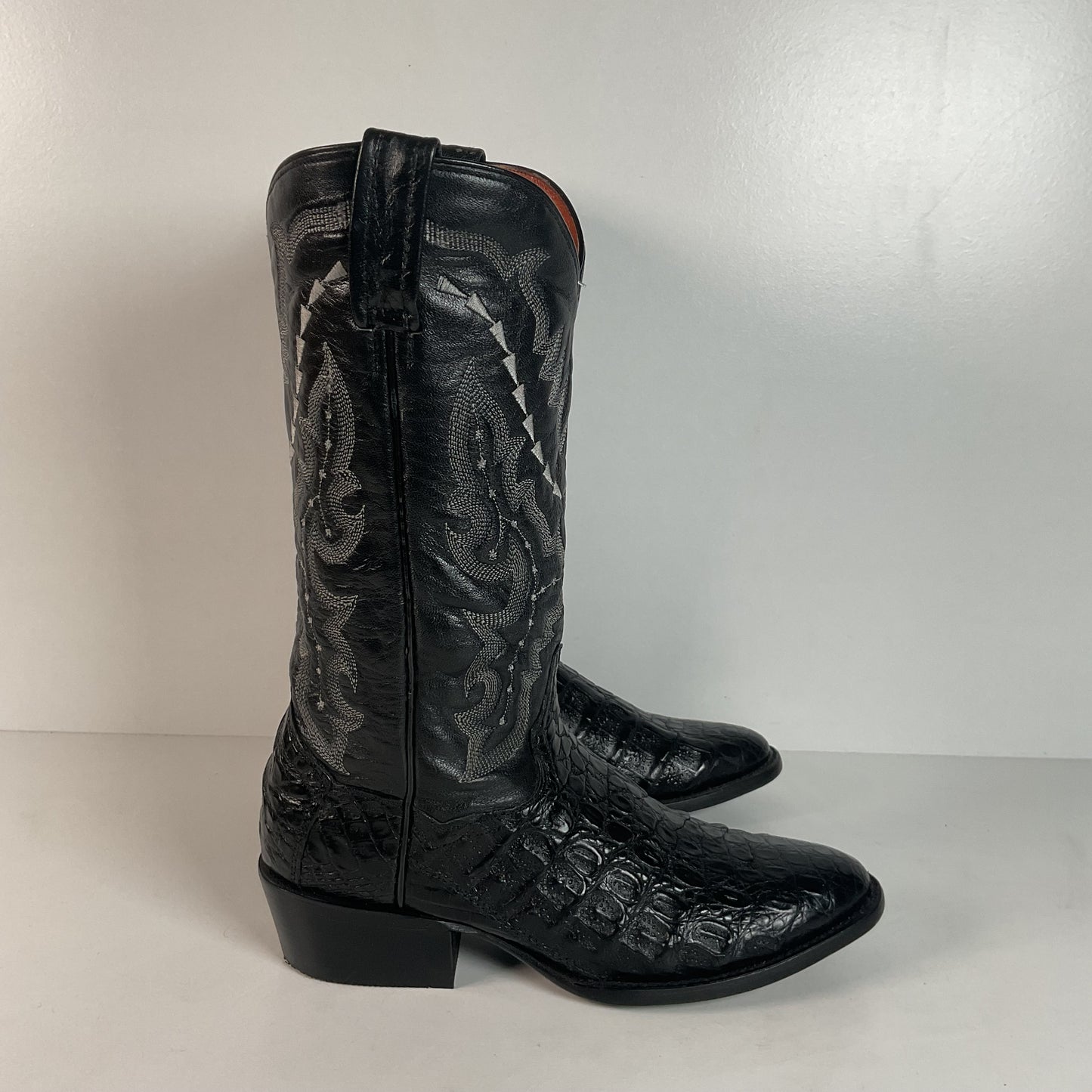 Dan Post Caiman Crocodile Cowboy Boots | Exotic | Blac | Men’s 7.5 D