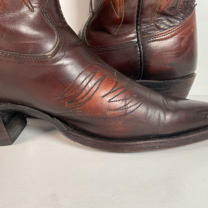 Vintage Texas Thunderbird Cowboy Boots | Rainbow Peacock | USA Made | 70s | 10 D