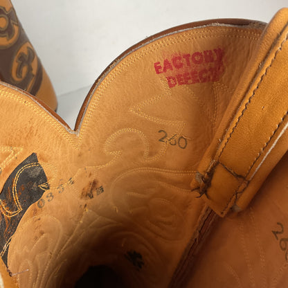1960s Tony Lama Parade Cowboy Boots Men’s 6 B | Women’s 7 Tooled Inlay